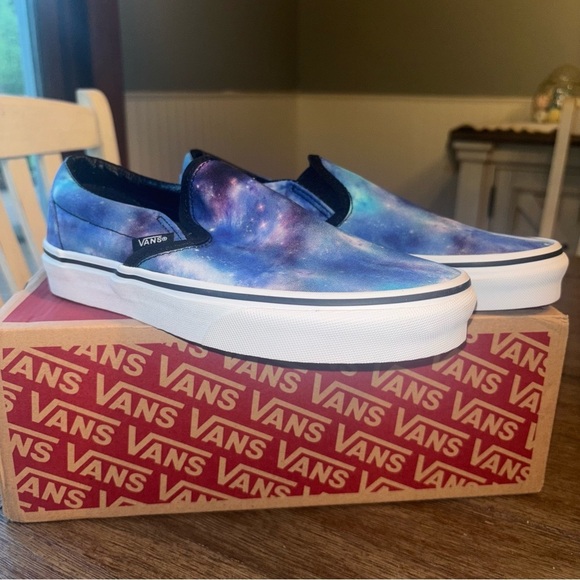 Vans Cosmic Blue Slip-On Shoes Sz 7 - Picture 2 of 9